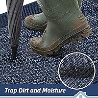 Vista 3 de BEQHAUSE Tapete para puerta interior de 20" x 32", Tapetes atrapa suciedad antideslizantes para entrada lavables, Tapete de bienvenida resistente a