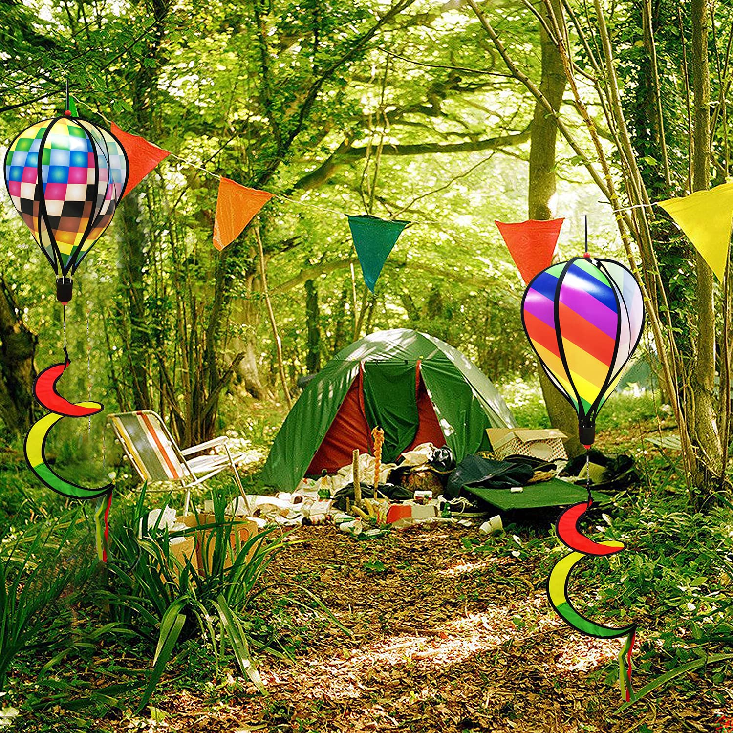 3 szt. 130 cm balon na gorące powietrze spinner wiatr tęczowy ogród wiatraczki wirujący spinner wiatr wiatrak w paski tęczowy worek na wiatr obracające się cekiny twister wisząca dekoracja