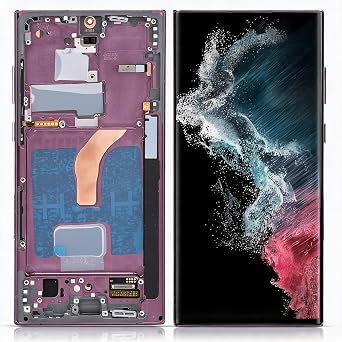 for S22 Ultra, LED LCD Display Touch Screen Digitizer Assembly for S22ultra 5G SM S908U S908B, LCD Screen Replacement with Frame, 6.7 inch, Tested Before Shipping