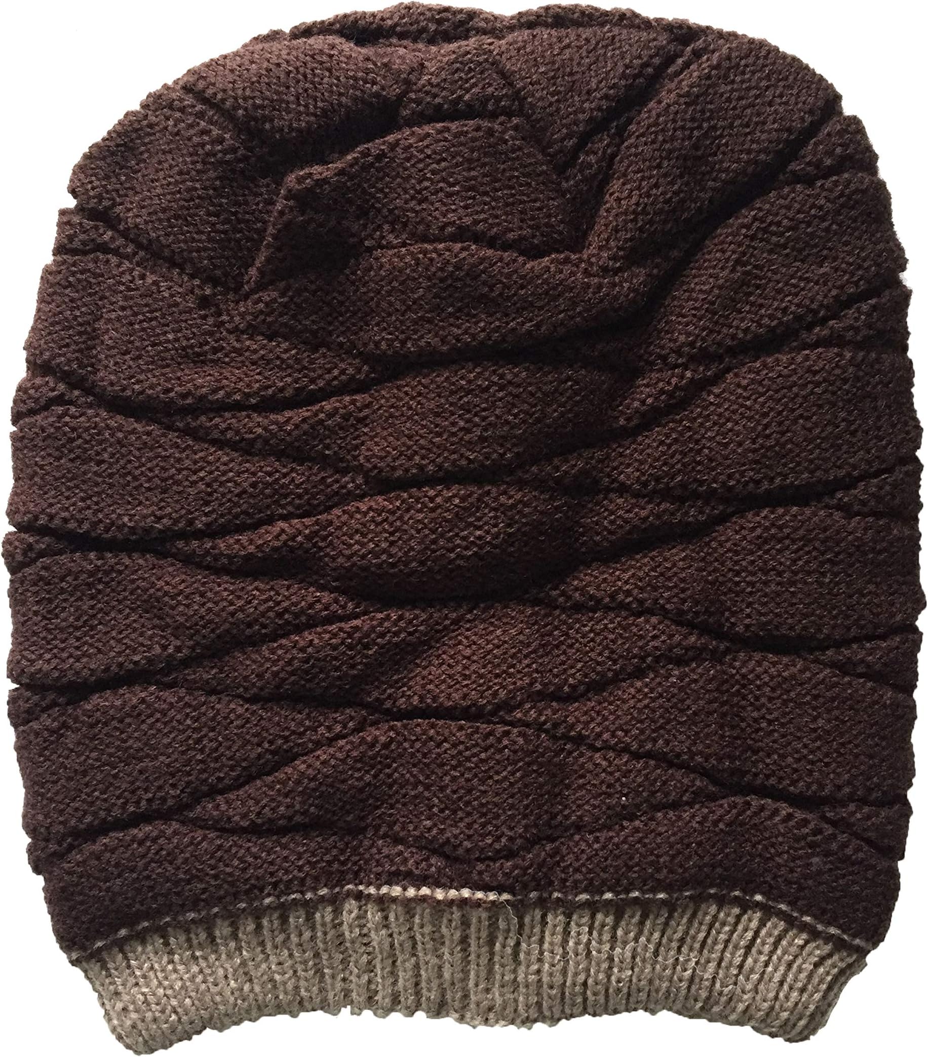 ZAONE Unisex Winter Warm knitted Beanies Slouchy Hats Male Female Beanies Stripe Knitted Hiphop Caps for Men, Women & Kids (One Size, Brown)