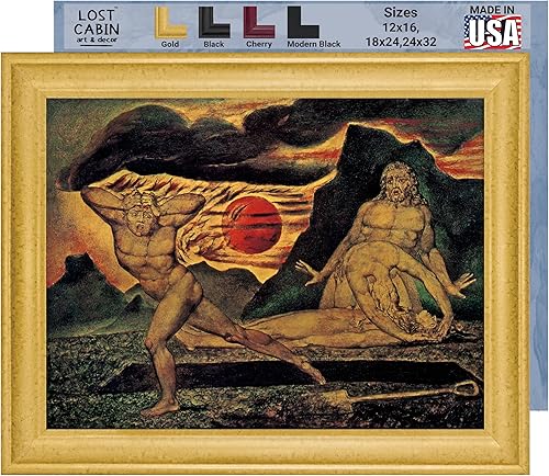 Miniatura 31 de Guillermo Blake Lost Cabin Nabucodonosor | Impresión en marco plano negro | Reproducción de pinturas de obras de arte finas | Póster decorativo