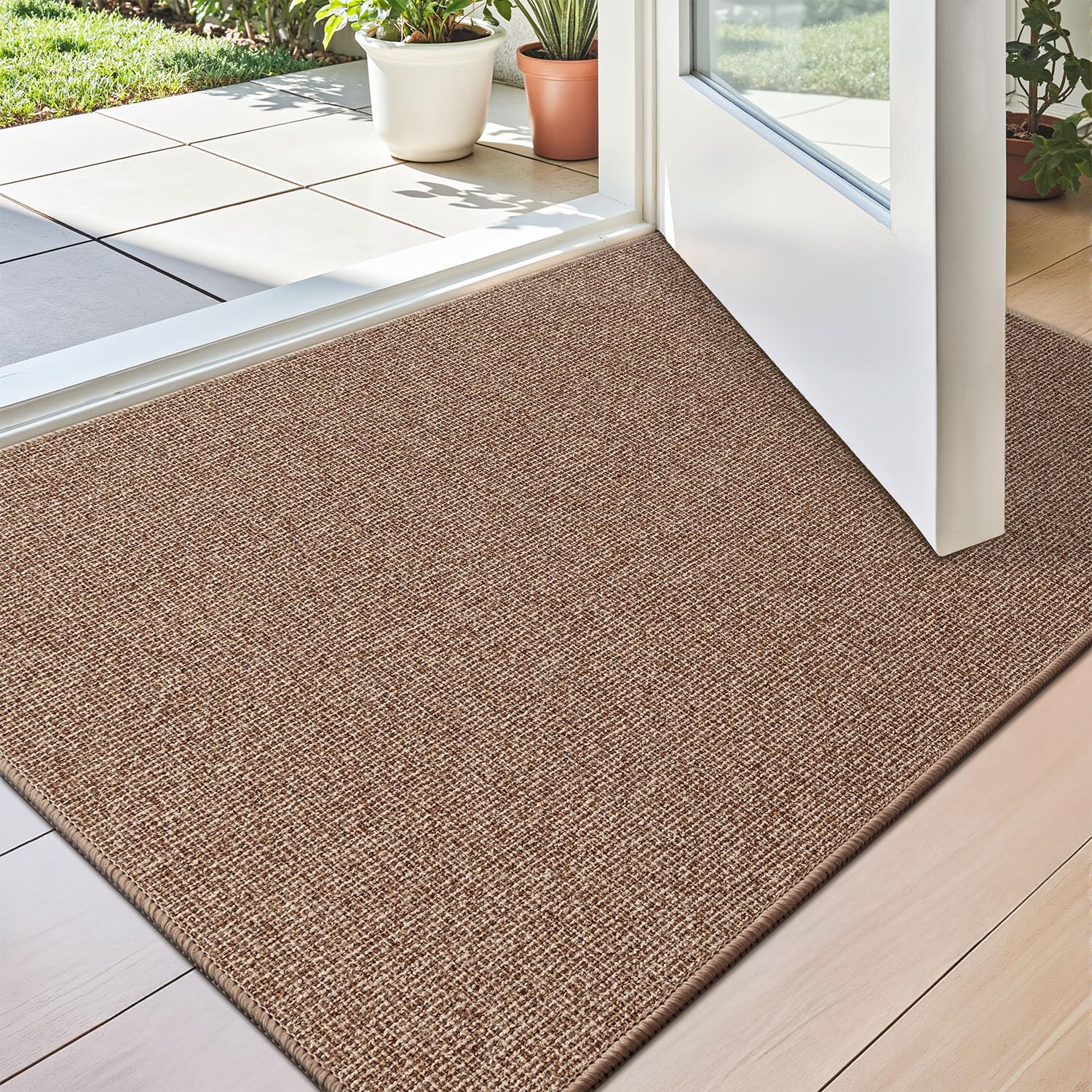 LUMI Indoor Door Mat 32"x47", Ultra Thin Low Profile Non-Slip Doormat for Home Entrance, Absorbent & Stain-Resistant Welcome Mats, Washable Entryway