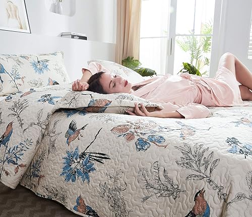 Miniatura 3 de Juego de edredón de 3 piezas tamaño King con funda de almohada, juego de colcha ligera de microfibra suave, colcha reversible, ropa de cama para