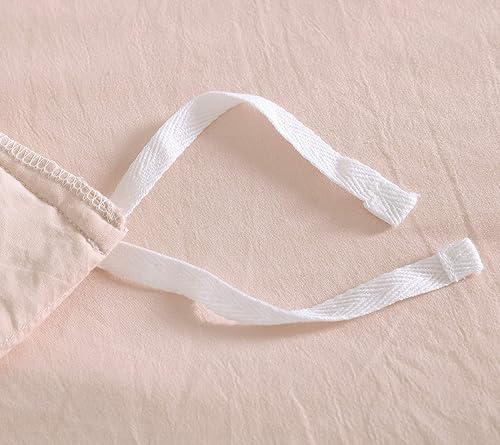 Miniatura 5 de Chezmoi Collection Nora - Juego de funda de edredón de 3 piezas con ribete de volantes, funda de edredón hipoalergénica de microfibra lavada suave