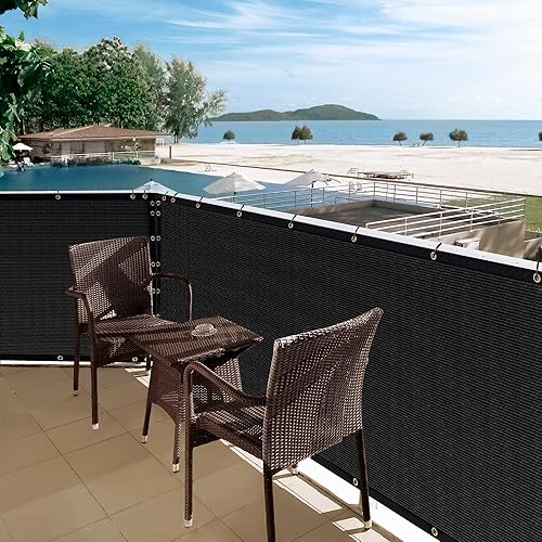 Miniatura 7 de Valla de privacidad resistente de 3 x 16.4 pies, cubierta de red de malla de bloqueo del 90% para jardín, pared, valla de eslabones de cadena (negro)