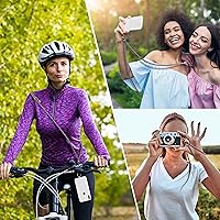 Vista 7 de Kaptron 2 cordones para teléfono celular correa universal ajustable para teléfono y correa de muñeca, con 2 clips de langosta y 2 parches de correa