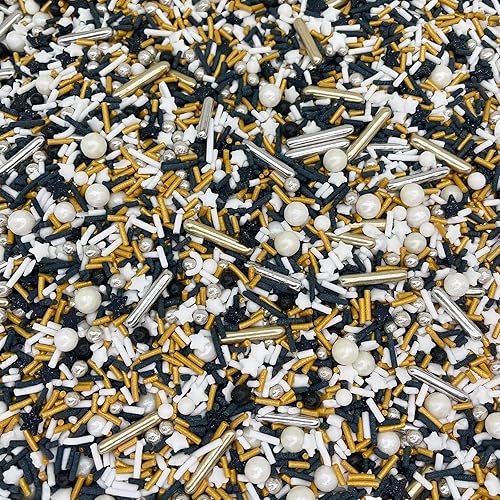 Miniatura 3 de Gránulos  4 onzas  Gránulos dorados y plateados  Gránulos metálicos  Gránulos de año nuevo  Gránulos glamorosos  Mezcla de espolvorear  Manvscakes