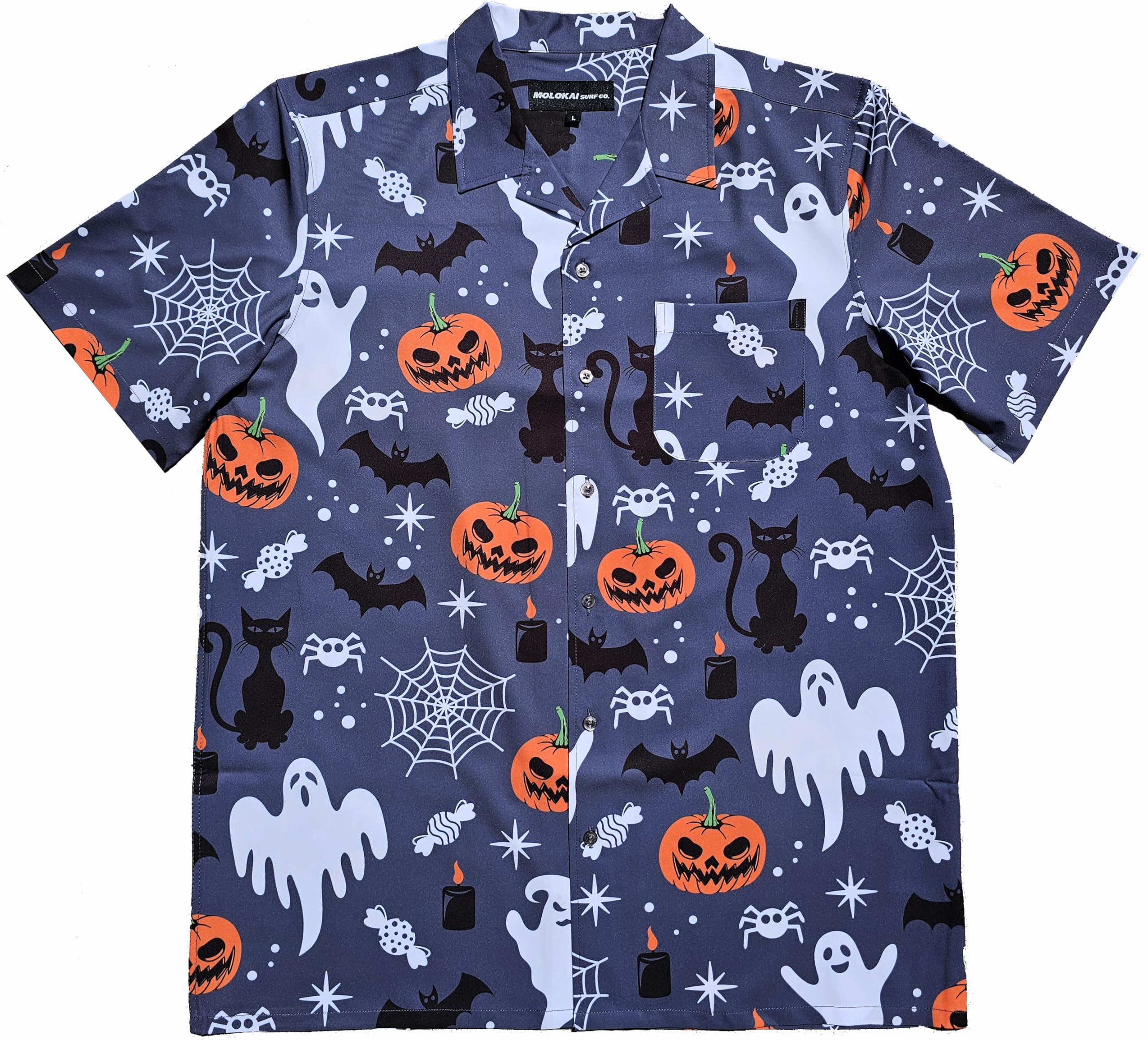 Molokai Surf Button Down Slim Fit Hawaiian Short Sleeve Shirts