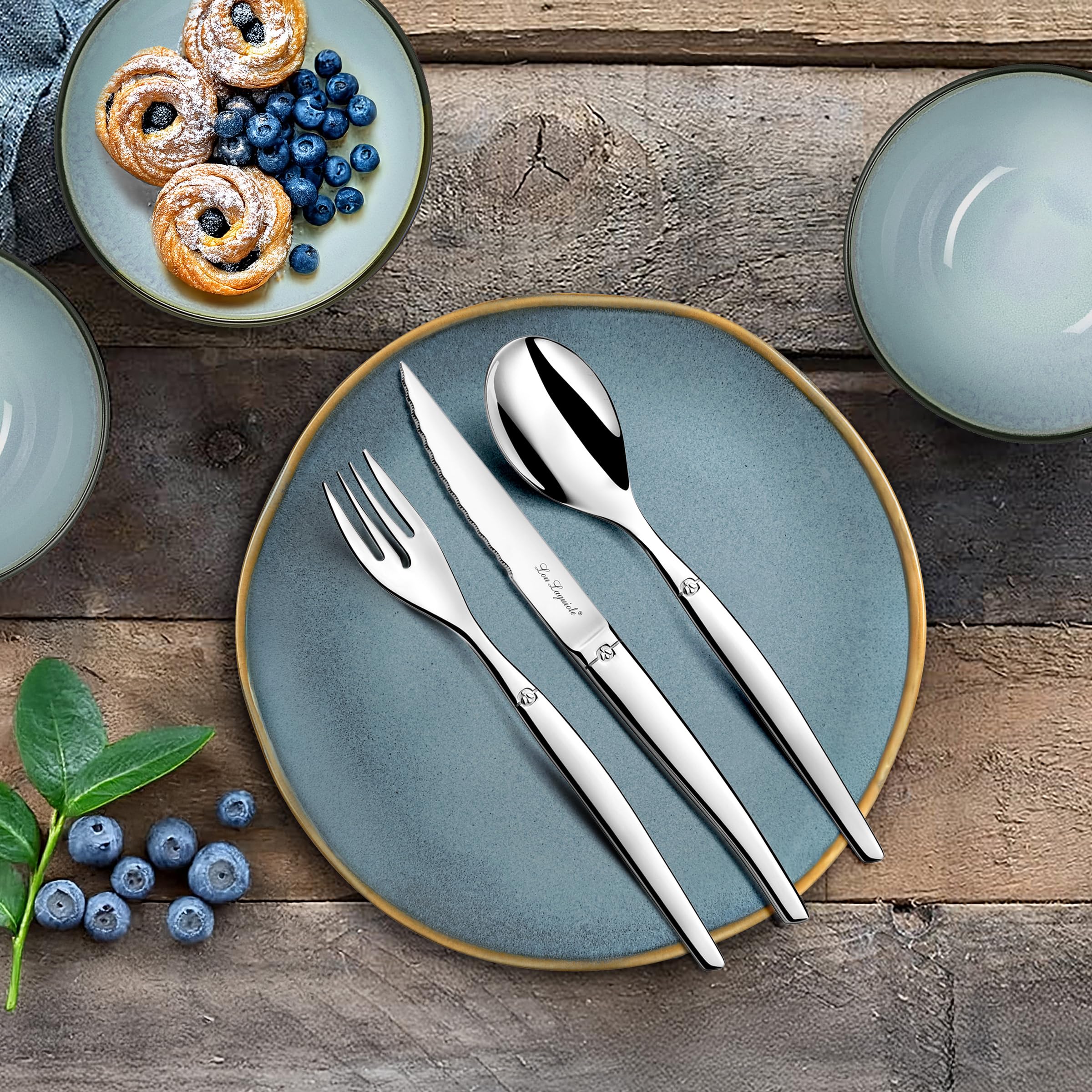 Lou Laguiole Jet Besteckset, 50-teilig