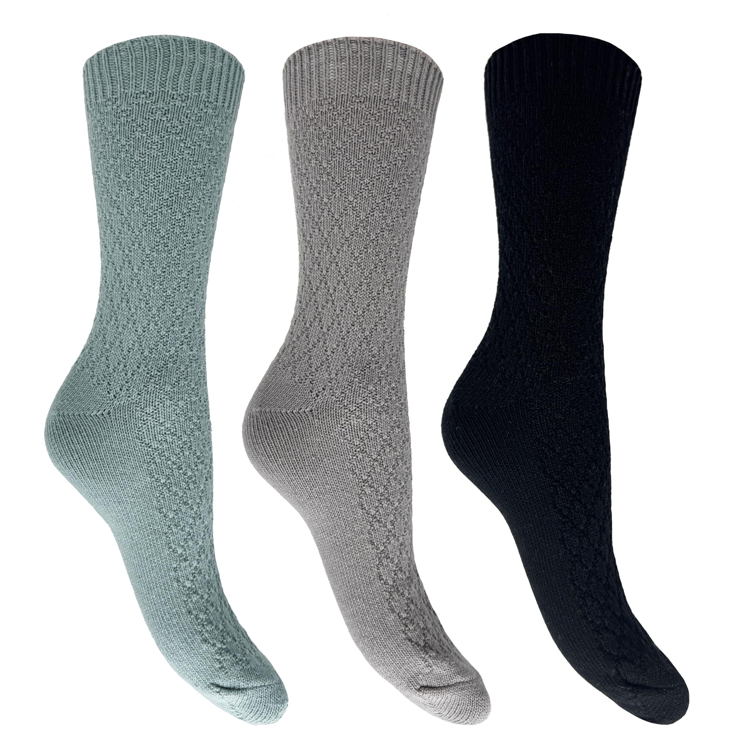 3 Pack Ladies Bramble Textured Casual Boot Socks Walking Hiking Comfort Socks