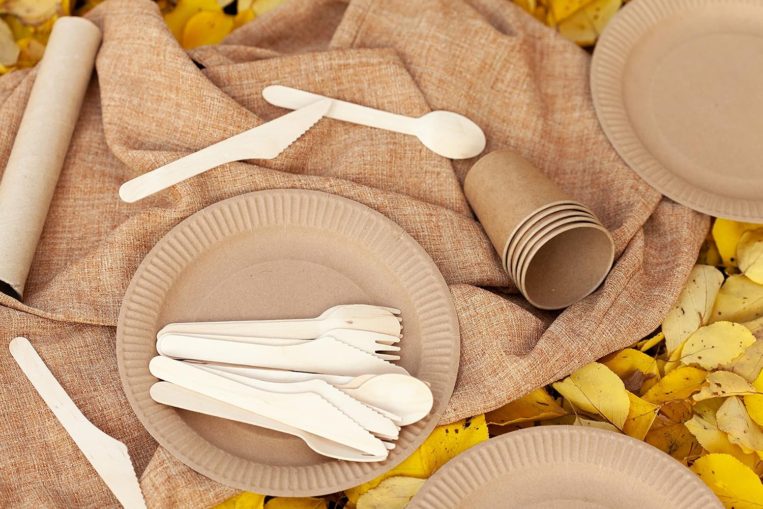 FSC Certified Disposable Wood Cutlery Kits, Bulk Pa,