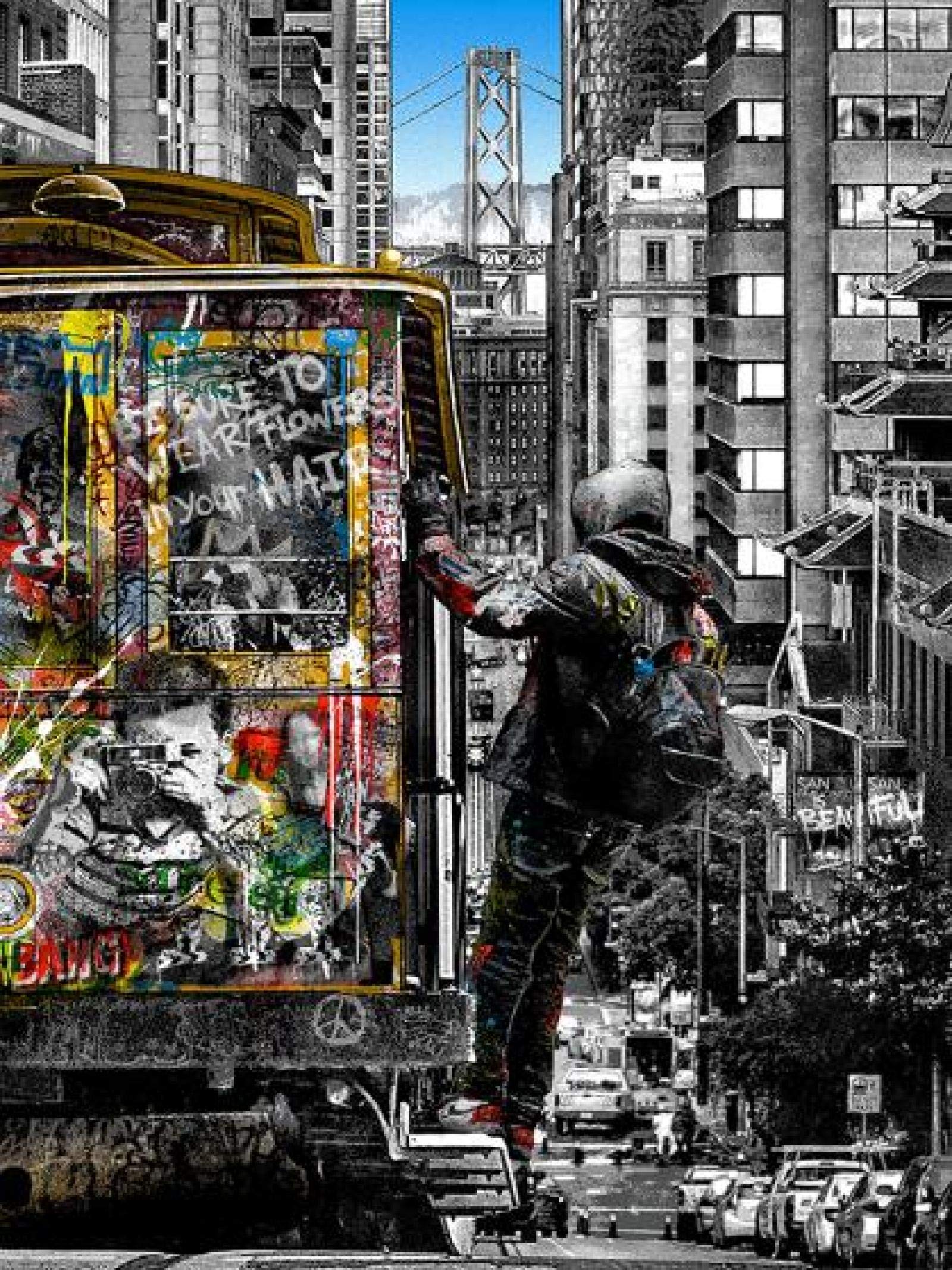 Amazon.co.jp: モダングラフィティアートキャンバス絵画壁アート