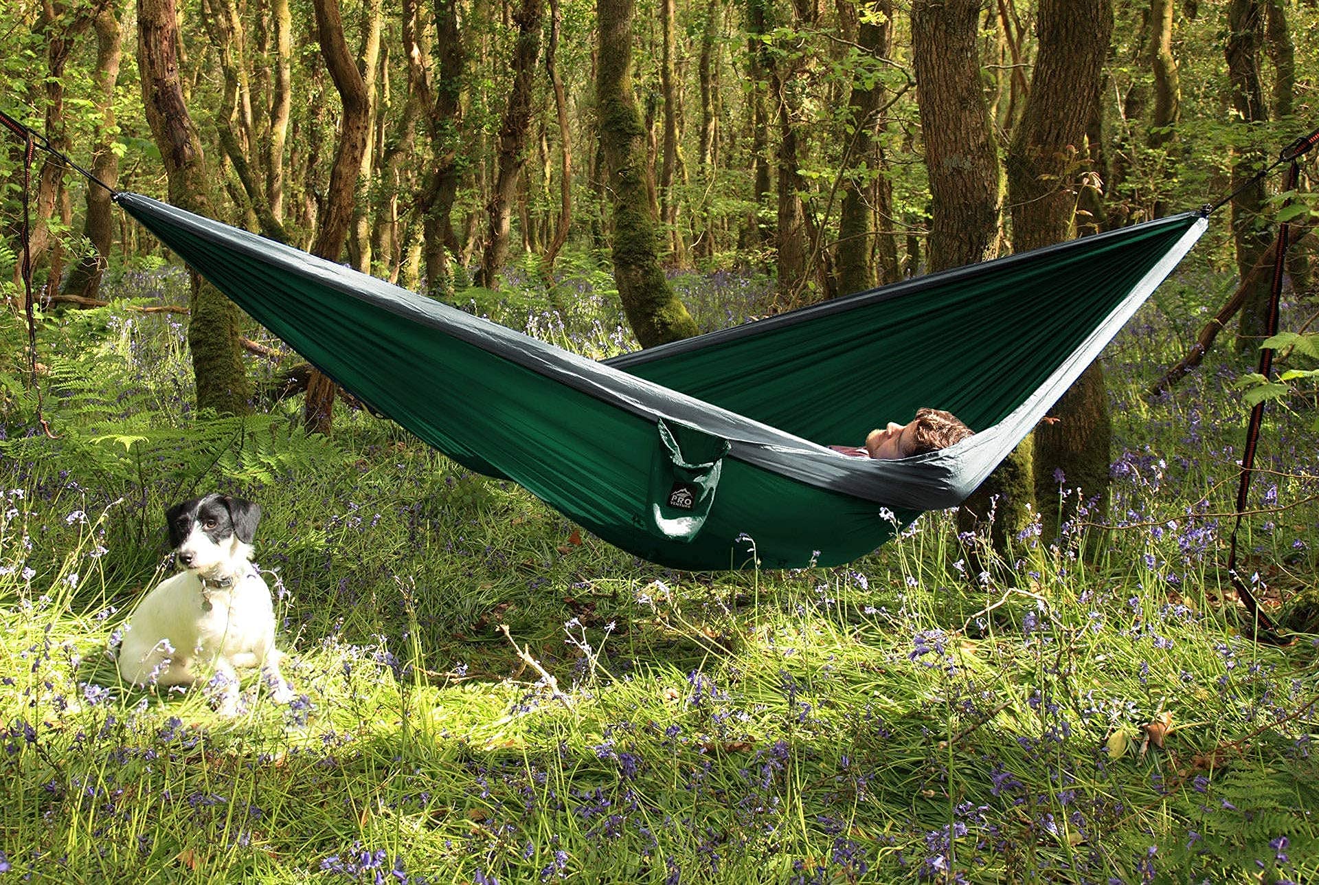 Hamaca de camping – Hamacas dobles o individuales con correas de árbol – Hamaca portátil grande para 2 personas – Hamaca ligera de nailon de paracaídas – XL para mochileros, viajes