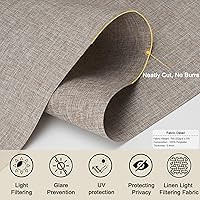 Vista 5 de Persianas enrollables con filtro de luz, sin cordón, para oscurecer la habitación con cenefa de cassette, protección de privacidad, para el hogar