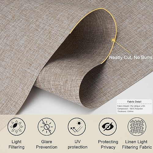 Miniatura 5 de Persianas enrollables con filtro de luz, sin cordón, para oscurecer la habitación con cenefa de cassette, protección de privacidad, para el hogar,