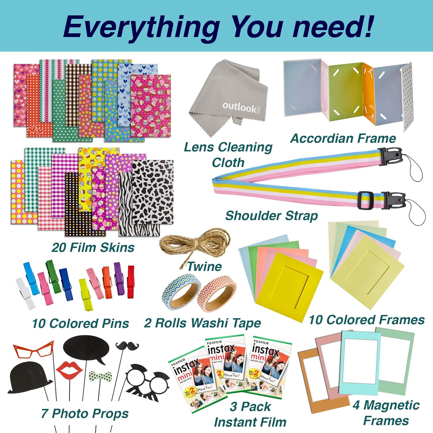 Uр Tо 40% оƒƒ 100 Piece Instax Mini 9 Mini 11 Camera Accessories - Travel Kit Bundle-Backpack Shoulder Bag, 60 Sheets Instant Film, Lens Cleaning Cloth, Strap, Washi Tape, Stickers,Photo Frames, Album - Cobalt Blue Suреr Dеаl Prоduсt 100 Piece Instax Mini 9 Mini 11 Camera Accessories - Travel Kit Bundle-Backpack Shoulder Bag, 60 Sheets Instant Film, Lens Cleaning Cloth, Strap, Washi Tape, Stickers,Photo Frames, Album - Cobalt Blue