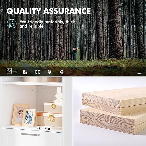 Miniatura 8 de Sistema de armario con cajones, organizador de armarios de 8 pies con 3 torres de estantes, sistemas de almacenamiento de madera de 96 pulgadas con