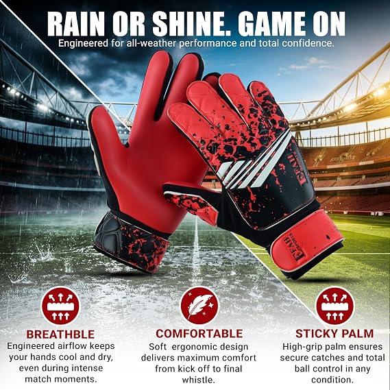 Football Goalkeeper Gloves For Boys kids Children Youth Soccer Goalie Glove with Super Grip Palms