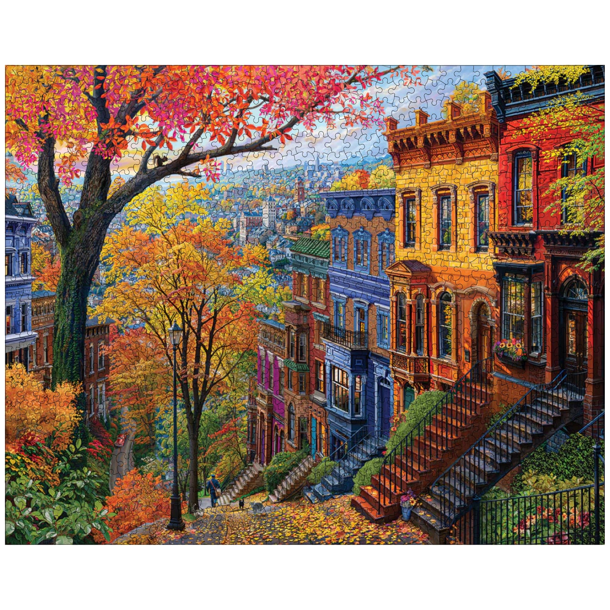 White Mountain Puzzles - Autumn in The City - 1000 Piece Jigsaw Puzzle for Adults & Kids - Fun Family Activity - 24"x30"
