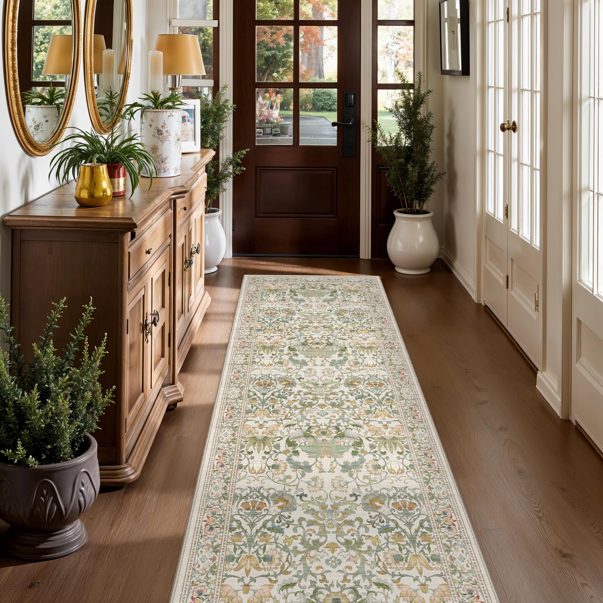 HY HAOYUNLAI Folral Washable 2x8 Kitchen Runner Rug Non-Slip Hallway Carpet — image 1