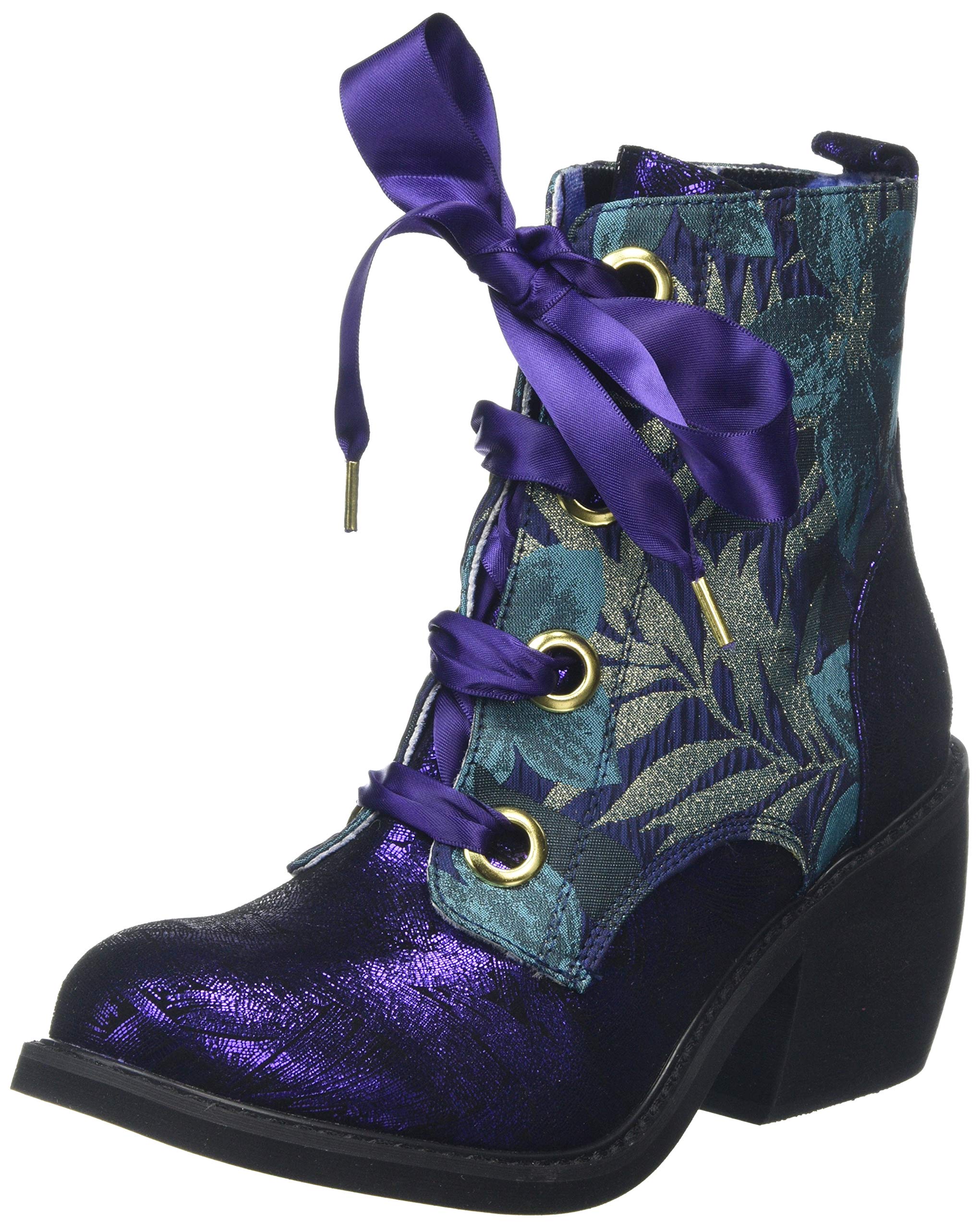 Womens Irregular Choice Quick Getaway Metallic Floral Ankle Boots