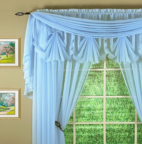 Vista 461 de Today's Curtain - Cortina Emelia de gasa original, panel de 84 pulgadas, negro, 60 pulgadas de ancho x 84 pulgadas de largo