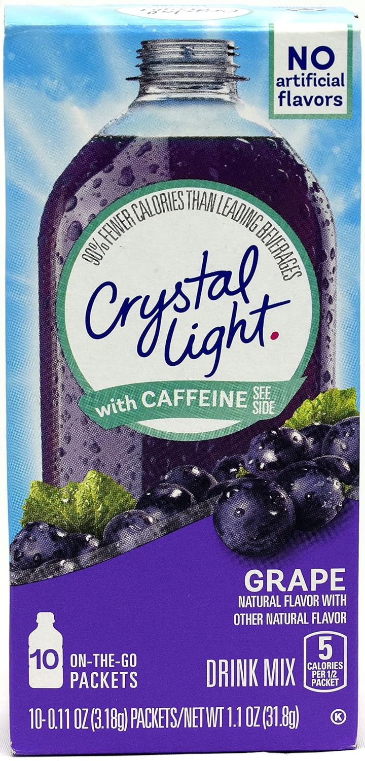 Crystal Light Crystal Light On The Go Energy Grape, 10 CT (Pack of 12)