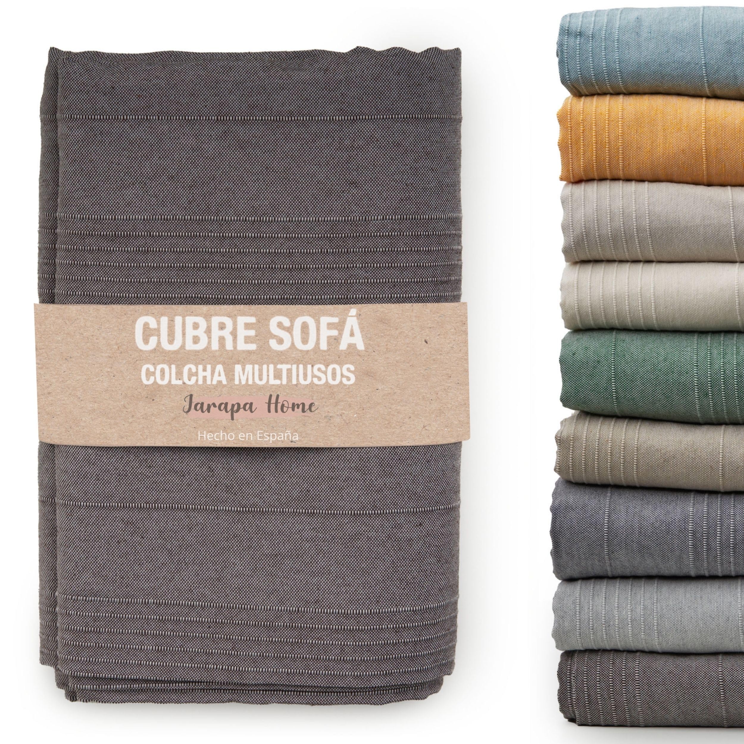 Colcha cama y colcha multiusos para sofás, colchas blancas. Plaid multiusos, cubre sofá, tejido resistente y de calidad, hecho en España. Colchas cama 150 modernas, 135, 90. (Café, 140x180 cm)