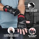 Nivia Wristlock Weightlifting Gloves -Genuine Leather with 3" Designed for Weight Lifting/Fitness & Gym/Hook and Loop Closure for Tight Firm Fit (Medium) - Black gallery image
