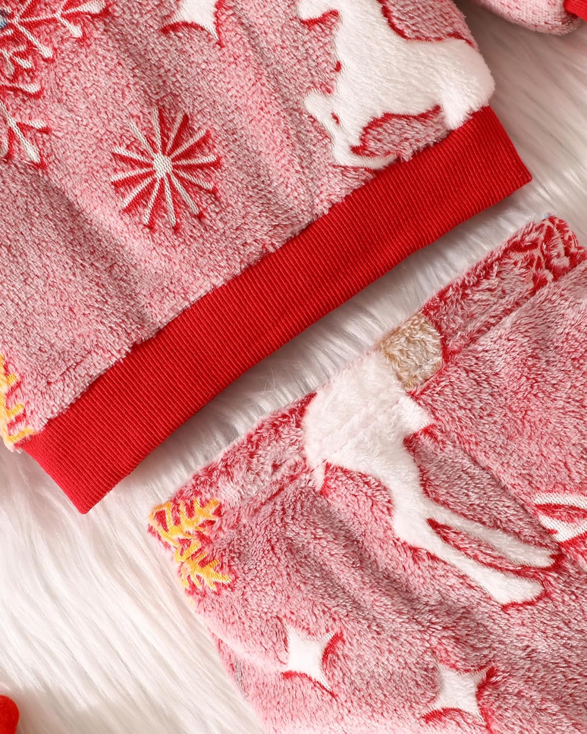 Jecson Toddler Baby Girl Clothes: Soft Fleece & Thermal Outfits Set Animal Pattern Hoodie & Pants Cute Winter Home Out 6M-4Y - Image 7