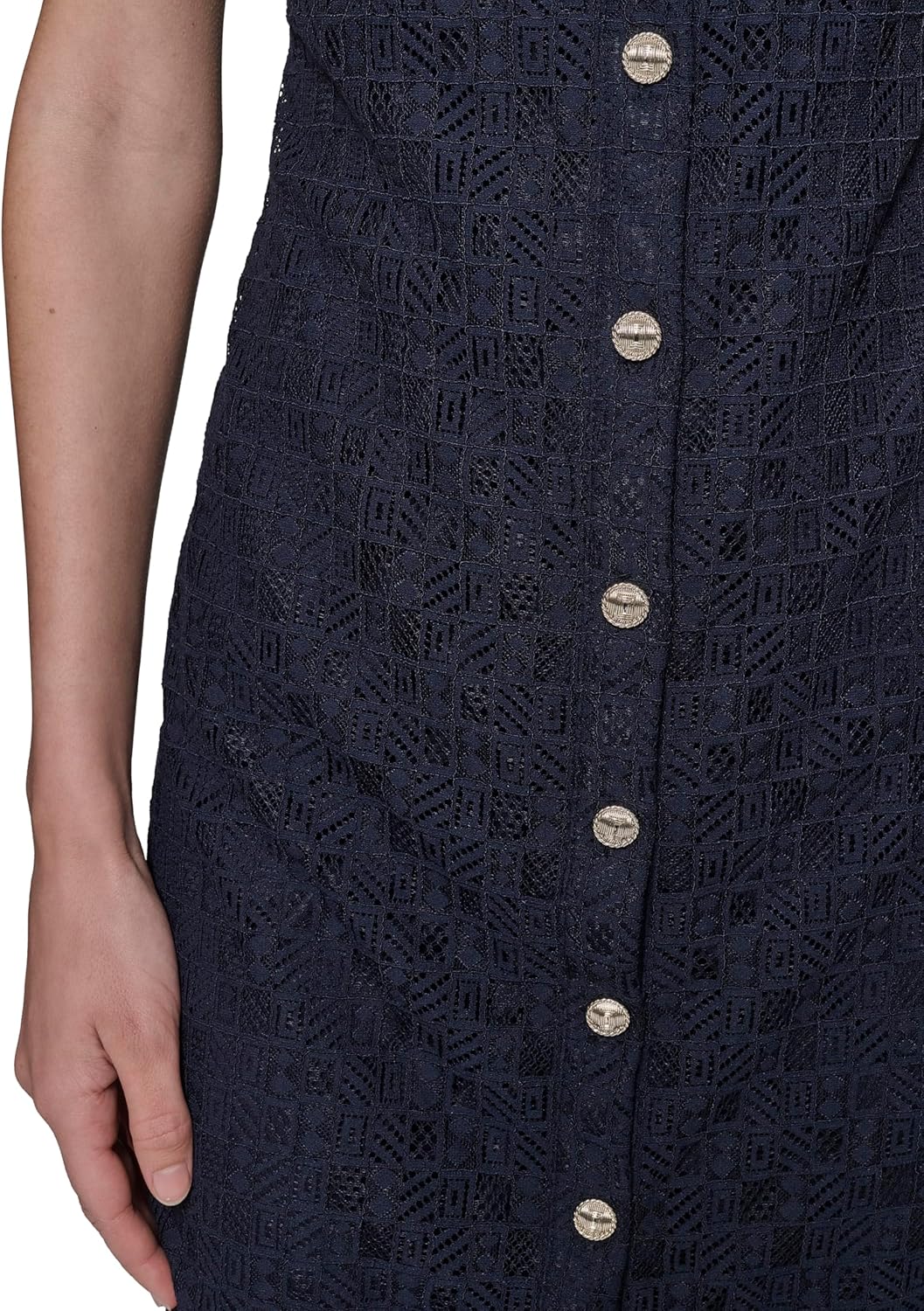 Karl Lagerfeld Womens Light Collared Short Sleeve Mini Dress - Image 6