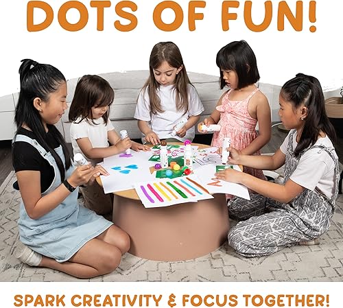 Miniatura 2 de 8 marcadores de arte de puntos lavables no tóxicos para niños de educación temprana, divertidos suministros de arte de bingo con plantillas de