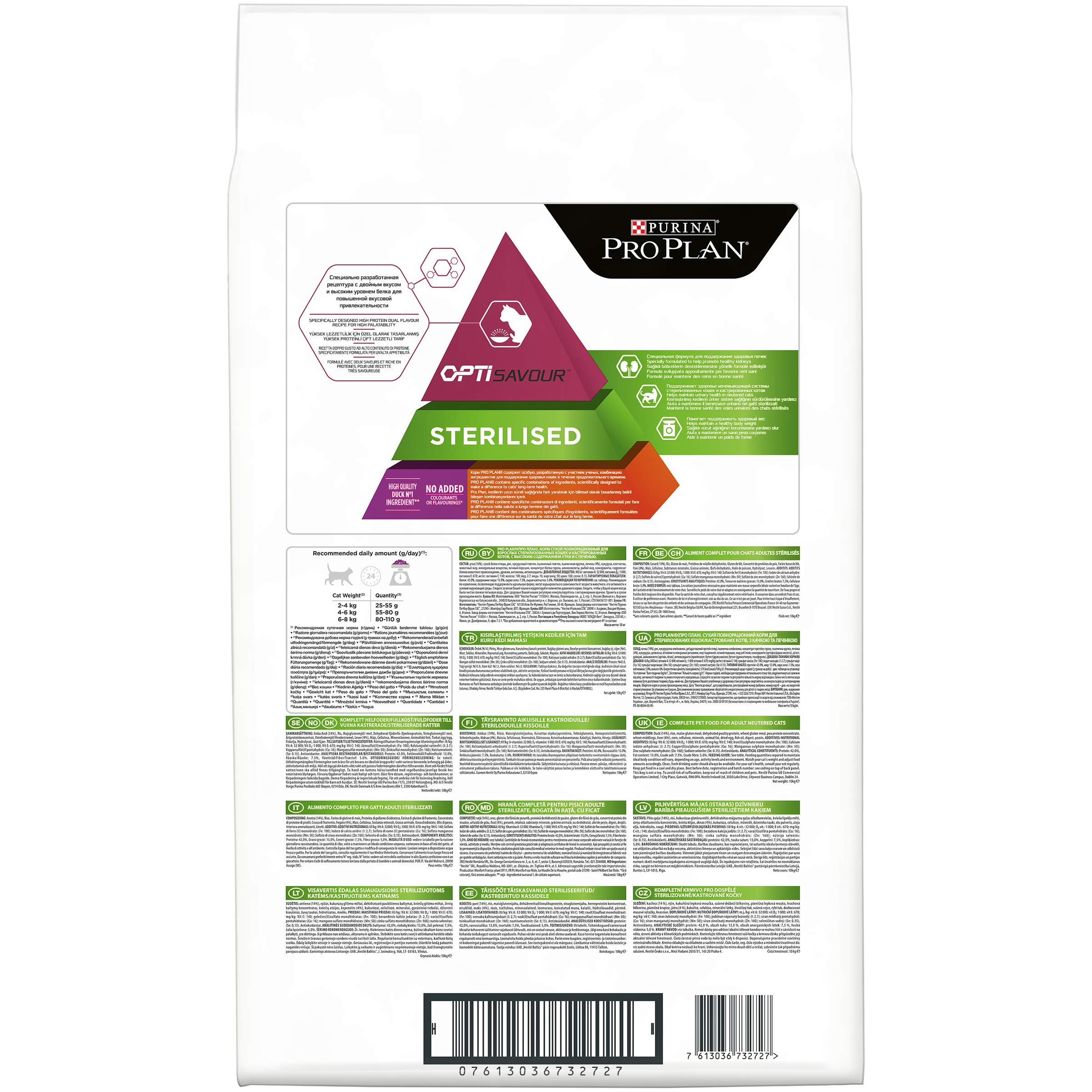 PURINA PRO PLAN Sterilised Adult Savoury Duo Kot Krokiety, z kaczką i wątrobą - 10 kg