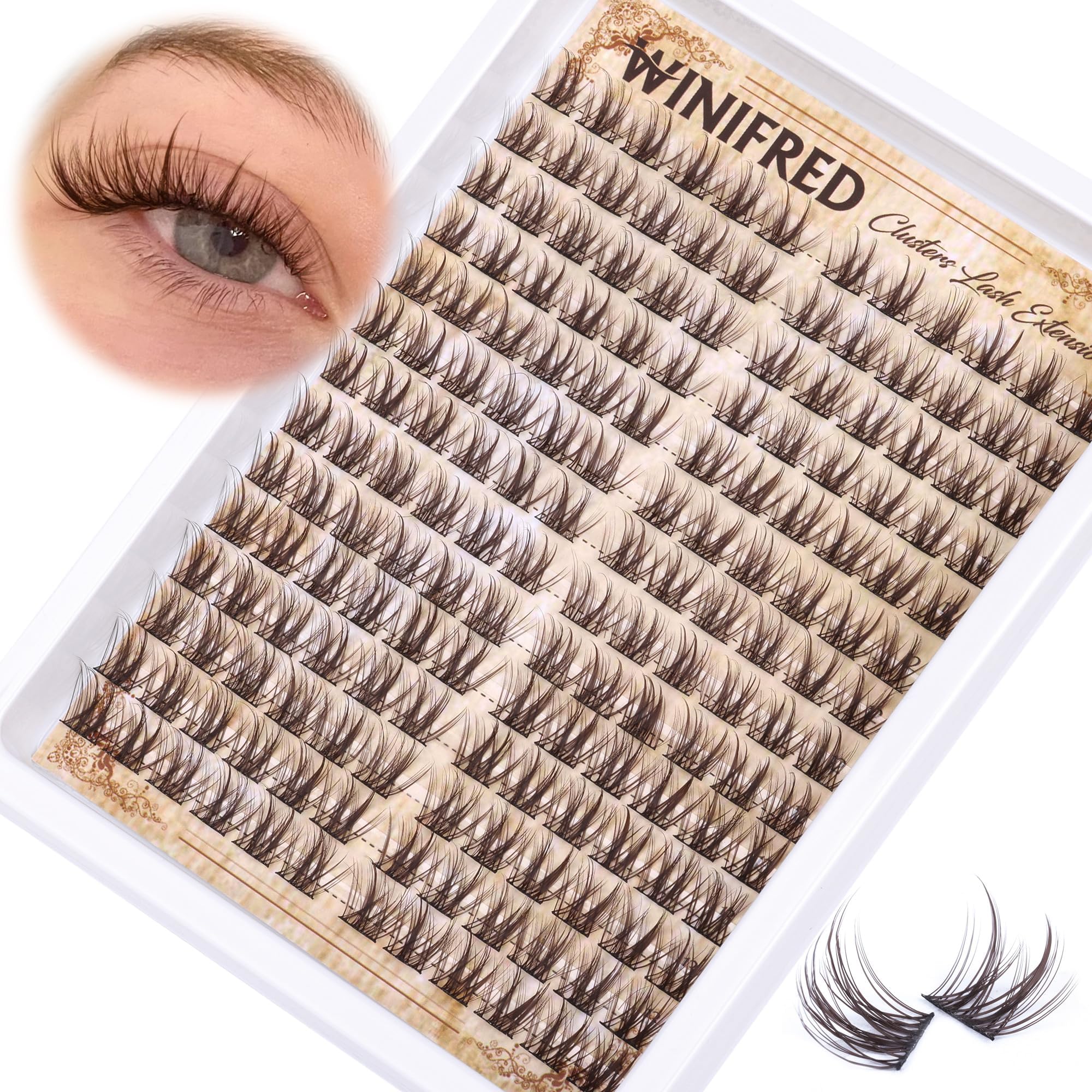 Winifred Brown Lash Clusters Natural Look Wispy Manga Lash Clusters