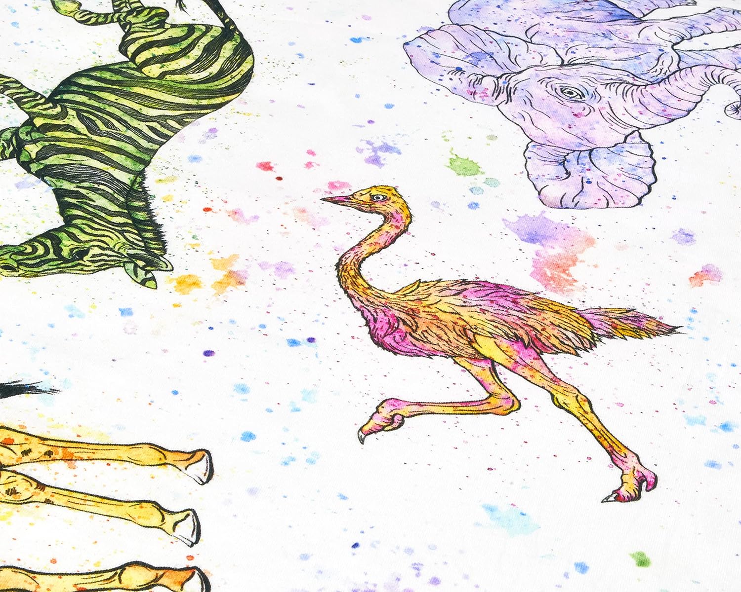 Colorful Animal Crib Sheet | Extra Soft, Stretchy and Breathable Jersey Knit Cotton | Watercolor Baby Bedding