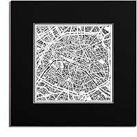 Vista 71 de O3 Design Studio Mapa de corte de papel Madrid negro mate de 20 x 20 pulgadas
