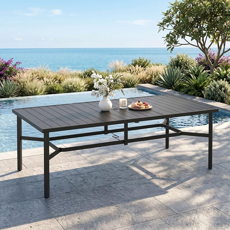MIXPATIO 83in Black Outdoor Dining Table — $330