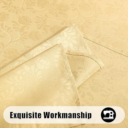 Miniatura 6 de Moosfor Mantel redondo de 60 pulgadas, mantel de damasco jacquard impermeable, manteles de tela lavable para comedor, fiestas, interiores y