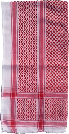 Red & White Keffiyeh Mens Muslim Arafat Scarf Shawl Turban Sorban Shawl Turban Sorban 47x47