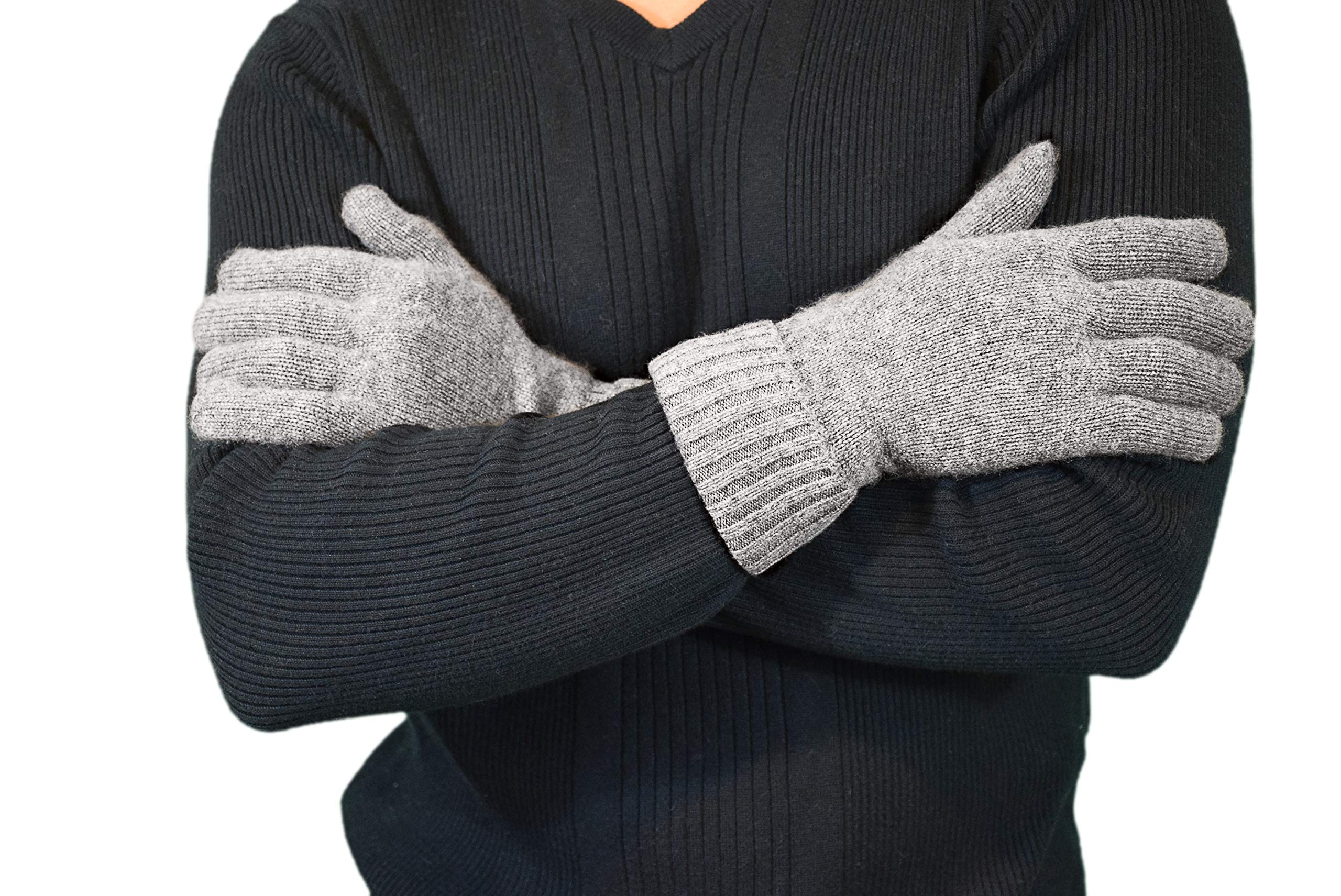 Cashmere Boutique: 100% Pure Cashmere Unisex Gloves (Color: Black, Size: 10