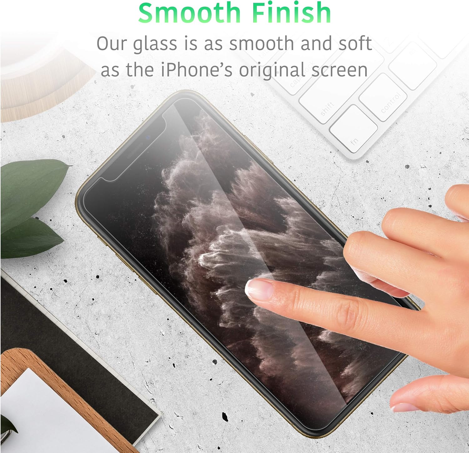 TALK WORKS iPhone 11 Pro Max Screen Protector (Also Fits iPhone XS Max) 3 Pack, Installation Tray, Tempered Glass Durable 0.33mm 9H Hardness, Case Compatible, Smudge, Scratch, Crack, Shatter Proof