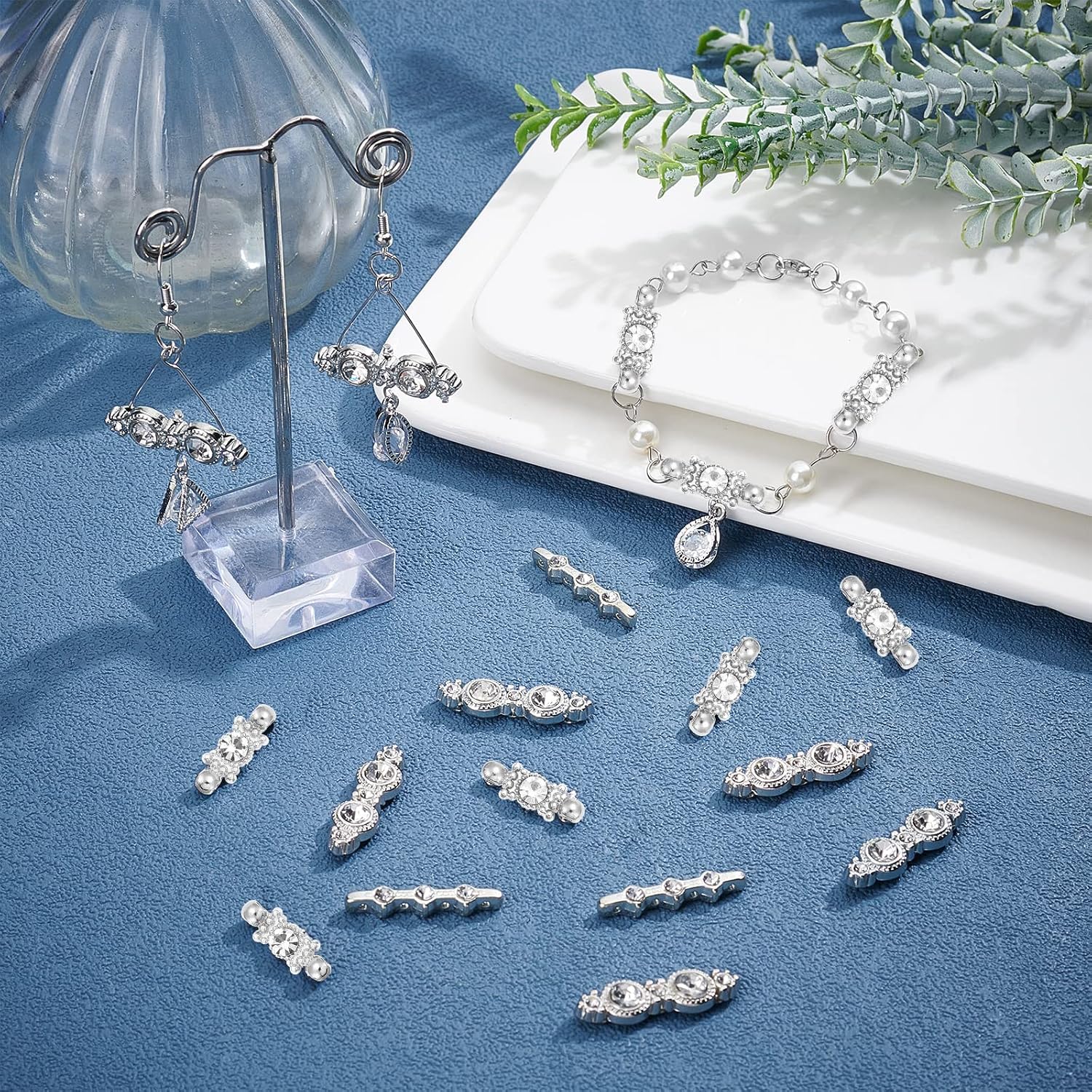 SUPERFINDINGS 60Pcs 3 Styles Alloy Rhinestone Bar Spacers 3-Hole Metal Spacers Bar Link Connectors Bar Spacer Beads for DIY Jewelry Making - Image 3