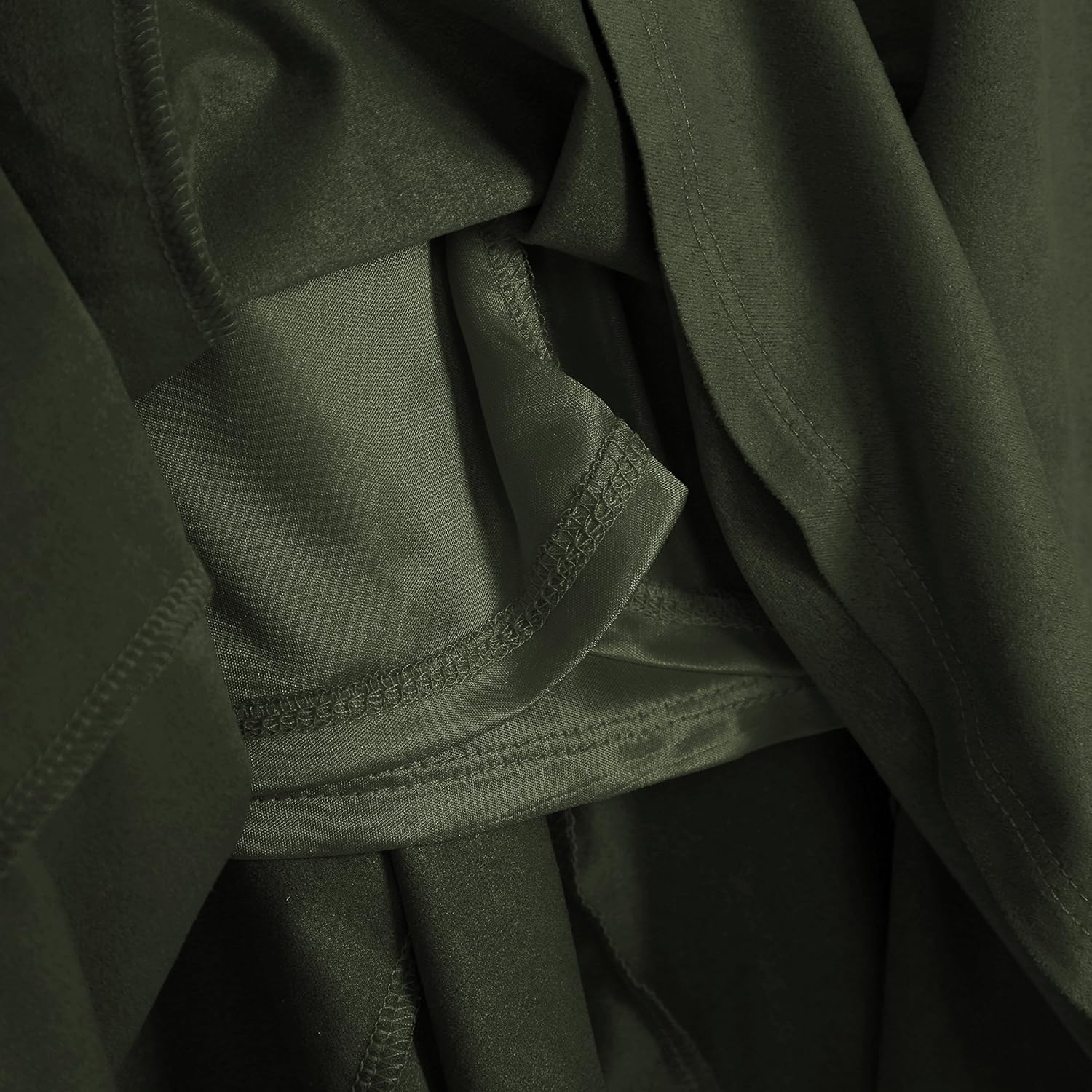 EXCHIC Women's Elegant Ankle Length Ruffle Hem Elastic Waist Suede Midi Skirt - Image 5