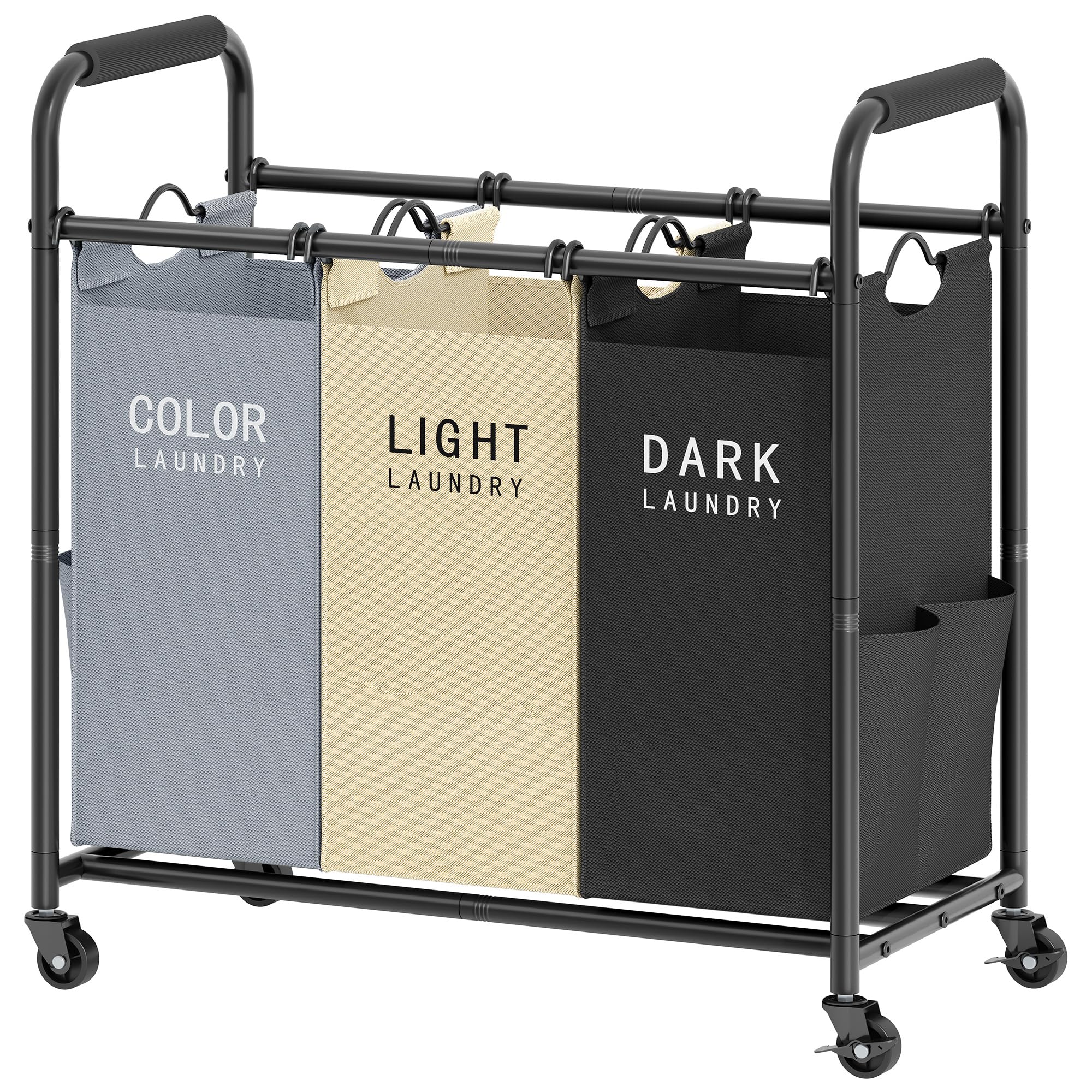 Tajsoon 3 Bag Laundry Sorter Cart