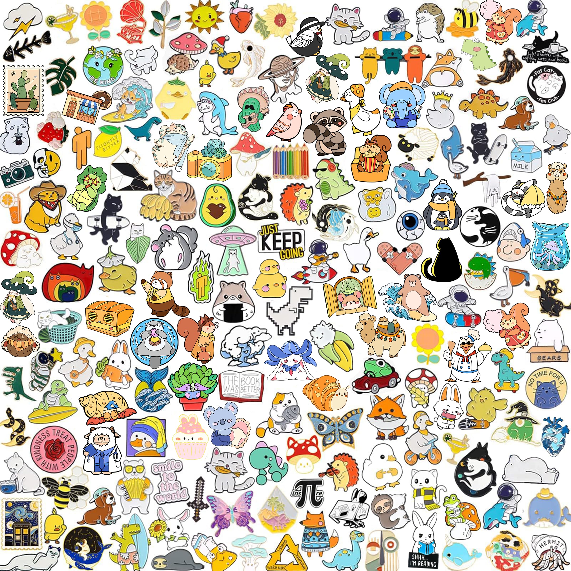 20/30/50/80 Mixed Enamel Brooch Bulk Set,Lapel Badges, Cartoon Plant Enamel Pin Sets, Funny Button Pins Jewelry for Backpack Cloths Hats Jacket Decoration