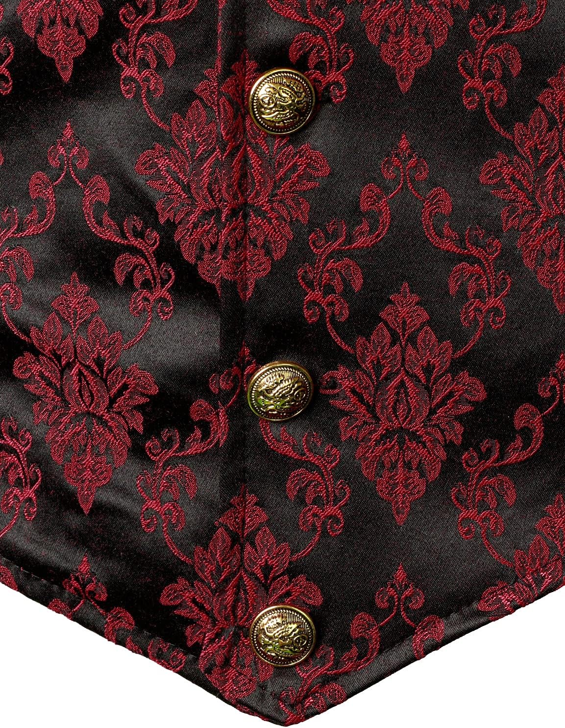 VATPAVE Mens Victorian Suit Vest Steampunk Gothic Waistcoat - Image 5