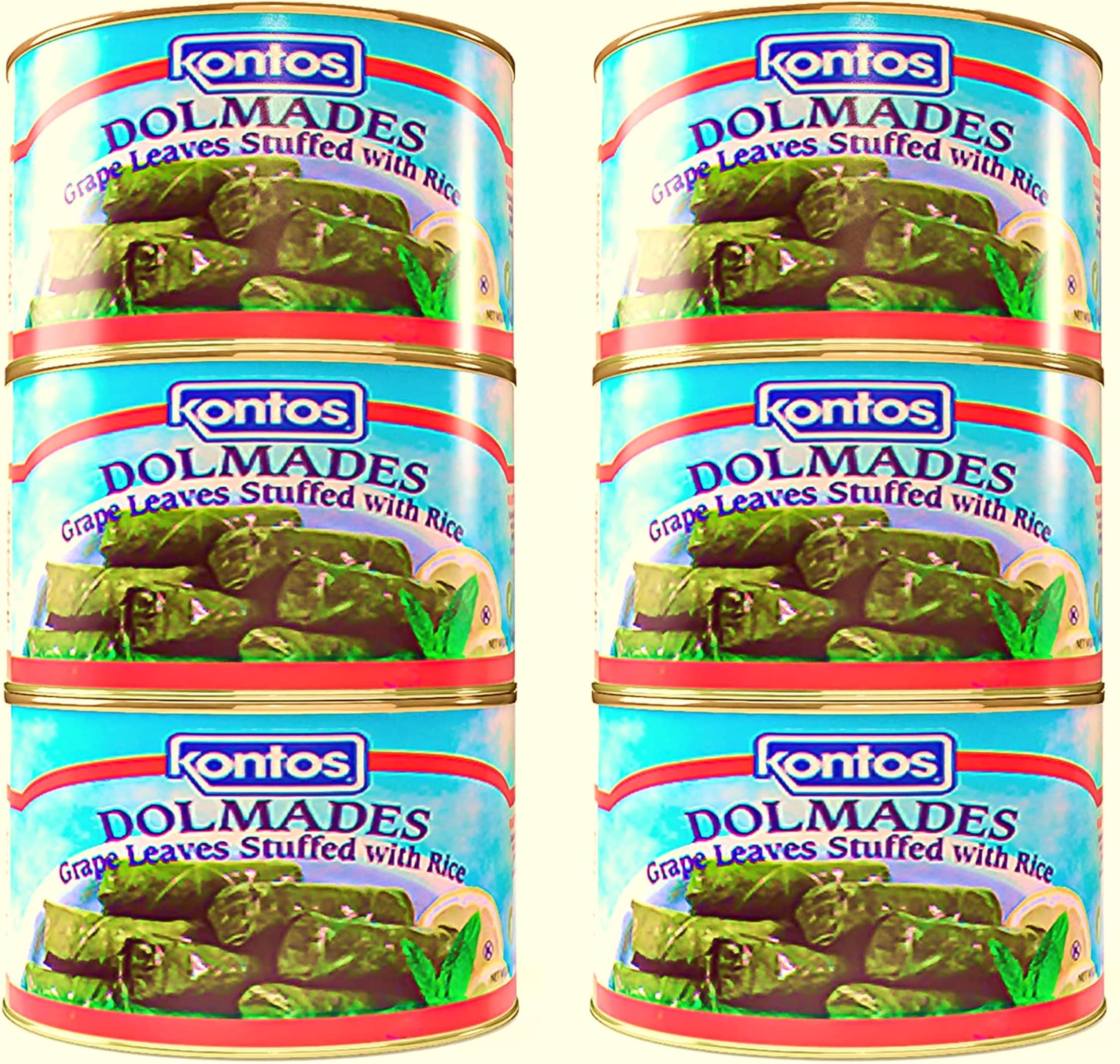 Kontos Foods Dolmas Stuffed Grape Leaves With Rice • Ready To Eat • Kosher • for vegan snacks or Greek Food Mezze Platter w/ spanakopita, tzatziki sauce, babaganush, greek olives or Charcuterie Board