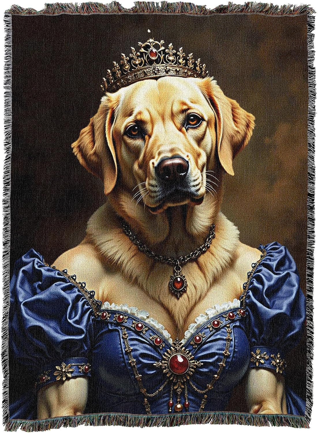 Pure Country Weavers Lady Golden Lab Blanket - Royal Gift for Dog Lover - Cotton Tapestry Throw - Made in The USA - 72"x54"