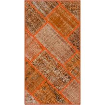 80x150 cm Iskece Turuncu Vintage Y n El Dokuma Modern Geometrik Etnik Eskitme Desenli Boho Oturma Odas  Salon Yolluk Koridor Mutfak Hal s