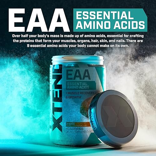 Miniatura 6 de Xtend Scivation - Polvo EAA + BCAA  Recuperación muscular y crecimiento muscular magro  9 aminoácidos esenciales para entrenamiento intra o
